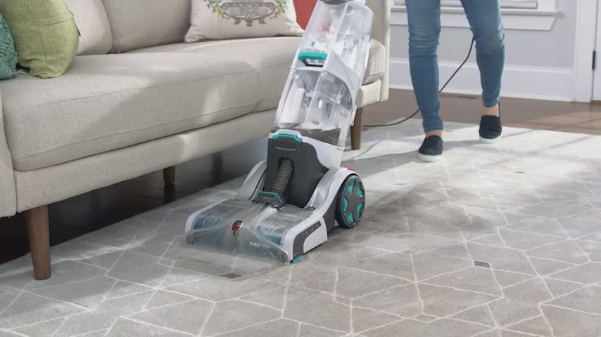 Load video: Hoover Smartwash automatic carpet cleaner is being used showcasing an easy deep clean experience.