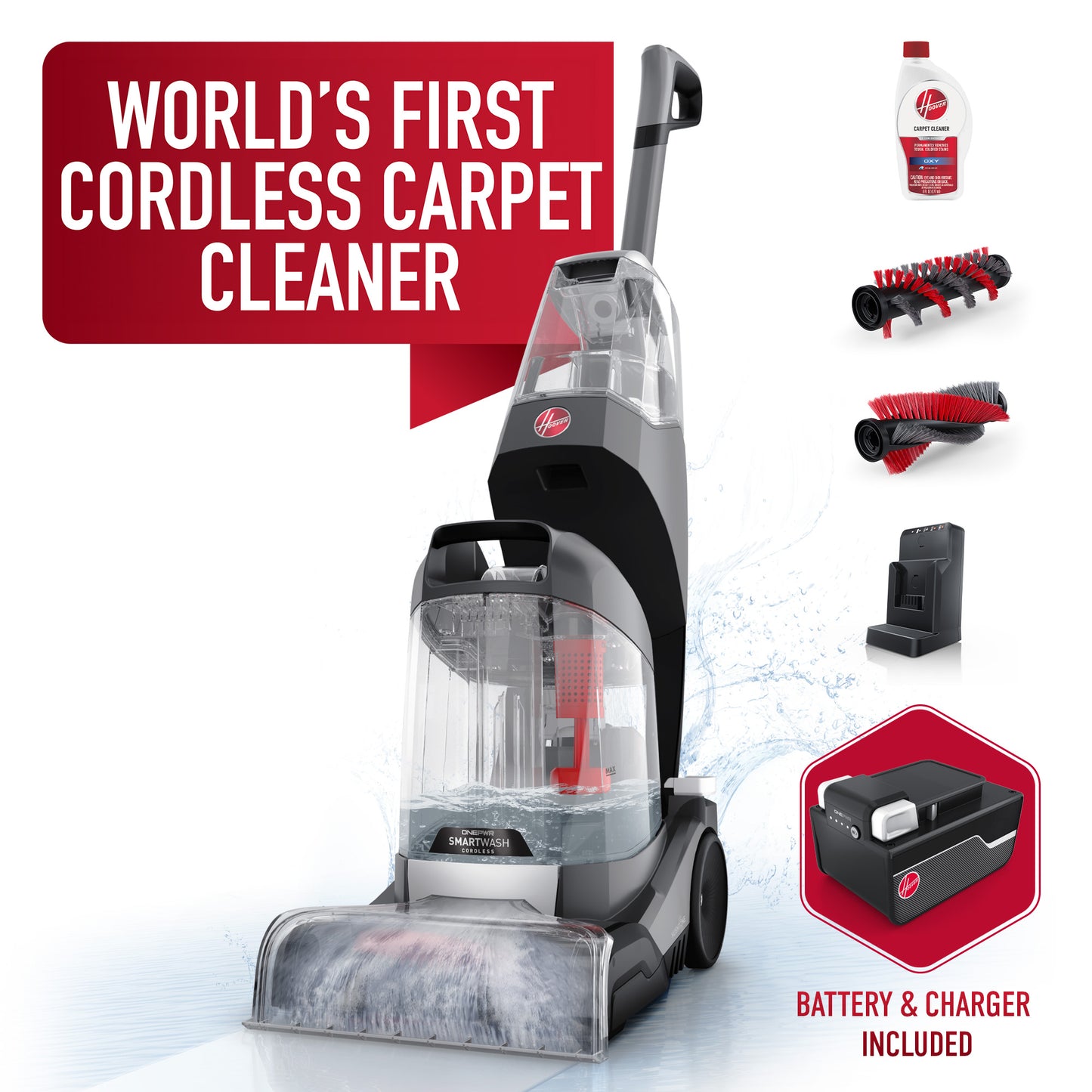 ONEPWR SmartWash Cordless Carpet Cleaner + Oxy Formula Exclusive Bundle